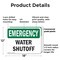 Signmission Water Shutoff, 18 in W x Rectangle, Plastic OS-2PACK-EM-P-1218-L-10363 - alternate 7